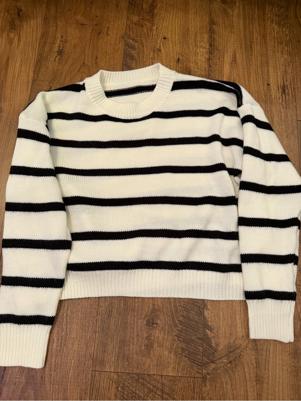 Black and white striped sweater